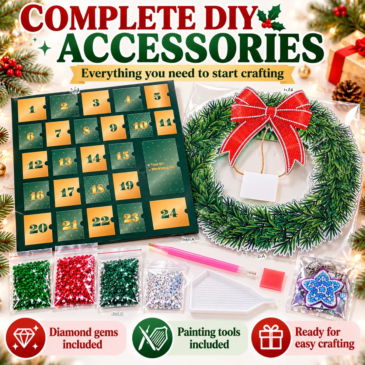 💎🎄 Diamond Art Advent Calendar — 24 Days of Sparkling DIY Christmas Surprises!