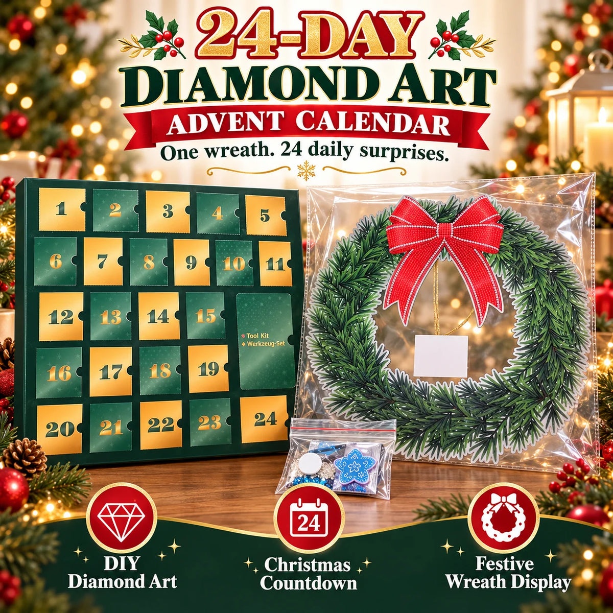 💎🎄 Diamond Art Advent Calendar — 24 Days of Sparkling DIY Christmas Surprises!