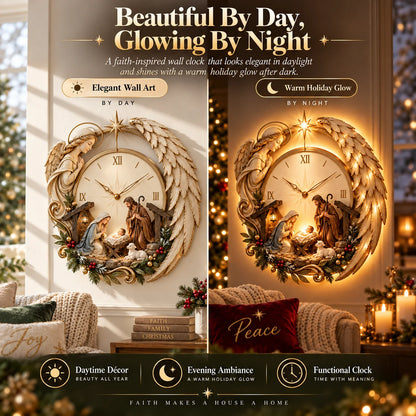 🎄⏰ LAST DAY 49% OFF ✨ Bethlehem Angel Nativity Glow Clock