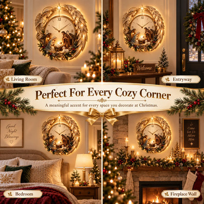 🎄⏰ LAST DAY 49% OFF ✨ Bethlehem Angel Nativity Glow Clock