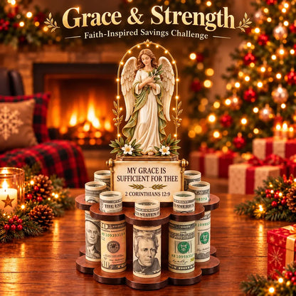 🙏 Bible Verse Savings Challenge Stand – Christian Cash Organizer & Faith-inspired Gift