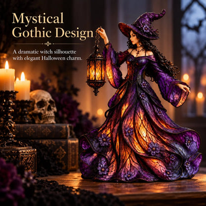 🧙‍♀️ Gotische Halloween-Hexenfigur mit LED-Laterne🎁