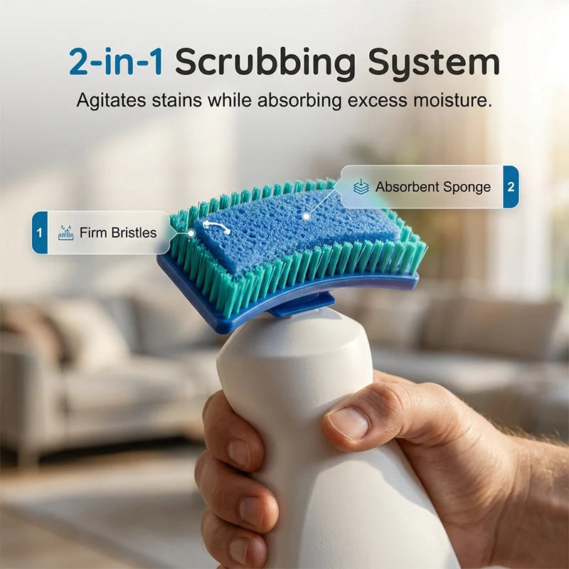 💧No-Rinse Sofa & Carpet Cleaner with Integrated Scrub Brush