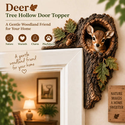 🎅🐿️Chipmunk Tree Hollow Door Topper | Woodland Animal Doorway Decor For Cozy Nature Homes