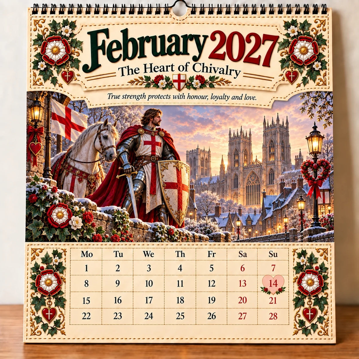 🗡️🐉 - 2027 England St George “faith, Courage & Protection” Wall Calendar