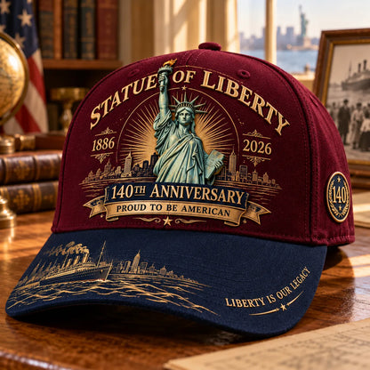💝last Day 49% Off - 🗽 Statue Of Liberty 140th Anniversary 1886–2026 – Premium Embroidered Heritage Cap | Cotton-poly Blend • Detailed Embroidery • Adjustable Fit 🇺🇸