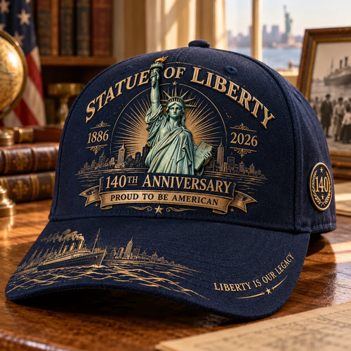 💝last Day 49% Off - 🗽 Statue Of Liberty 140th Anniversary 1886–2026 – Premium Embroidered Heritage Cap | Cotton-poly Blend • Detailed Embroidery • Adjustable Fit 🇺🇸
