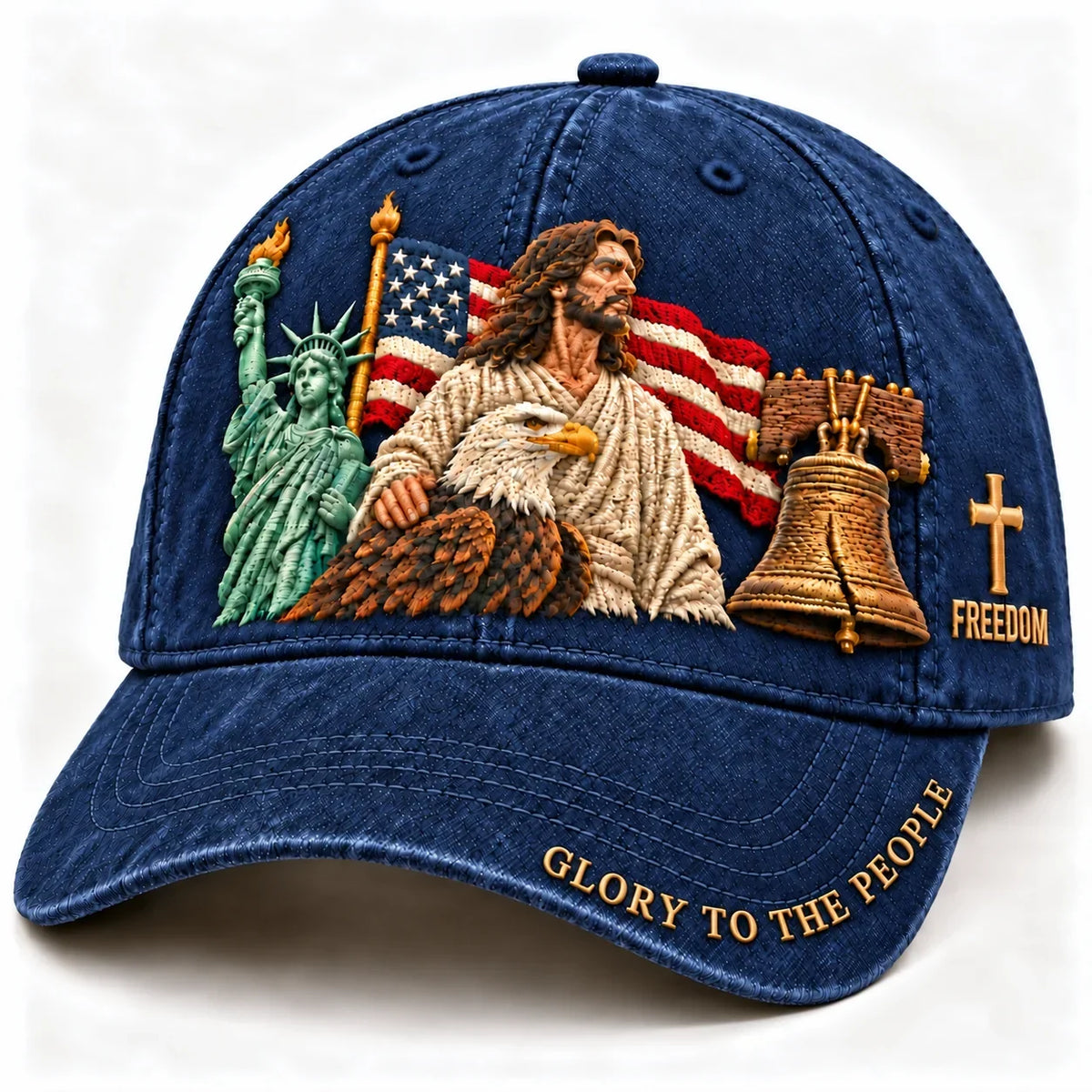 ✝️🇺🇸 Faith & Freedom American Heritage Embroidered Cap