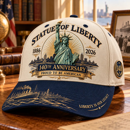 💝last Day 49% Off - 🗽 Statue Of Liberty 140th Anniversary 1886–2026 – Premium Embroidered Heritage Cap | Cotton-poly Blend • Detailed Embroidery • Adjustable Fit 🇺🇸