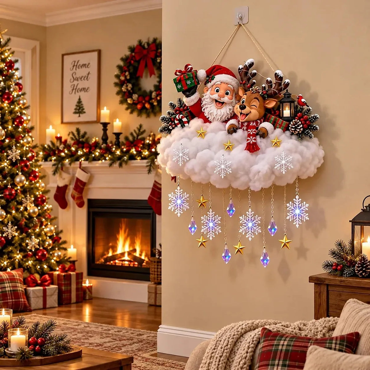 Magical Christmas Glow Cloud Wall Hanging