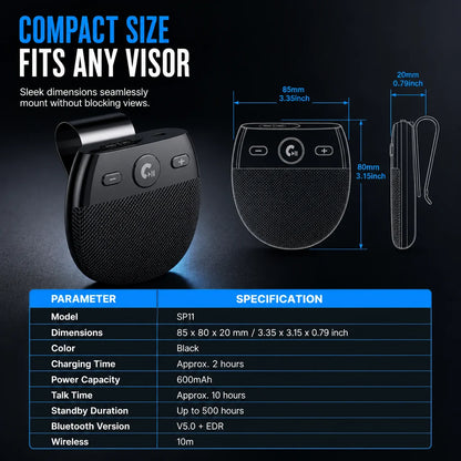 🚗 Sp11 Bluetooth Sun Visor Speakerphone
