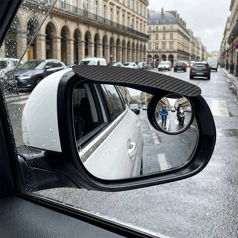 Adjustable Blind Spot Mirrors With Rain Visor