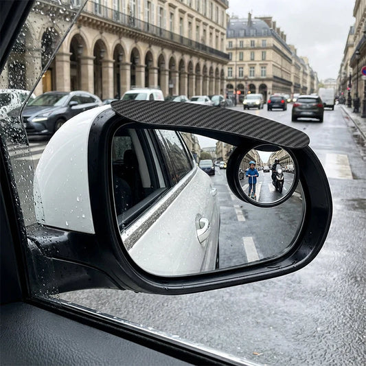 Adjustable Blind Spot Mirrors With Rain Visor