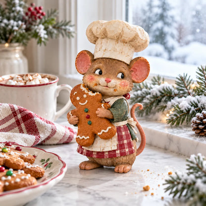 🍪 Gingerbread Mouse Baker Figurine