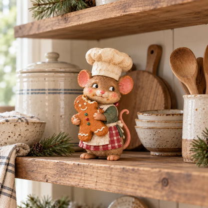🍪 Gingerbread Mouse Baker Figurine