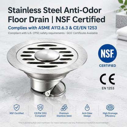 🛁 Thickened Stainless Steel Floor Drain | Anti-Odor & Anti-Pest Design