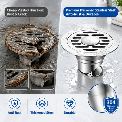🛁 Thickened Stainless Steel Floor Drain | Anti-Odor & Anti-Pest Design