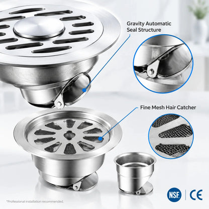 🛁 Thickened Stainless Steel Floor Drain | Anti-Odor & Anti-Pest Design