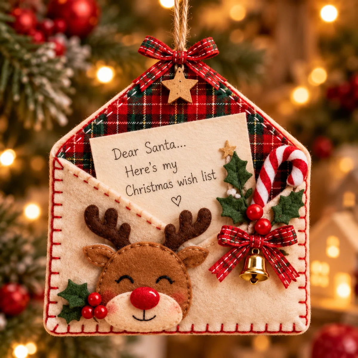 🎄Letters To Santa Christmas Envelope Ornaments – Festive Holiday Wish List Decorations💌