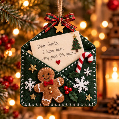 🎄Letters To Santa Christmas Envelope Ornaments – Festive Holiday Wish List Decorations💌