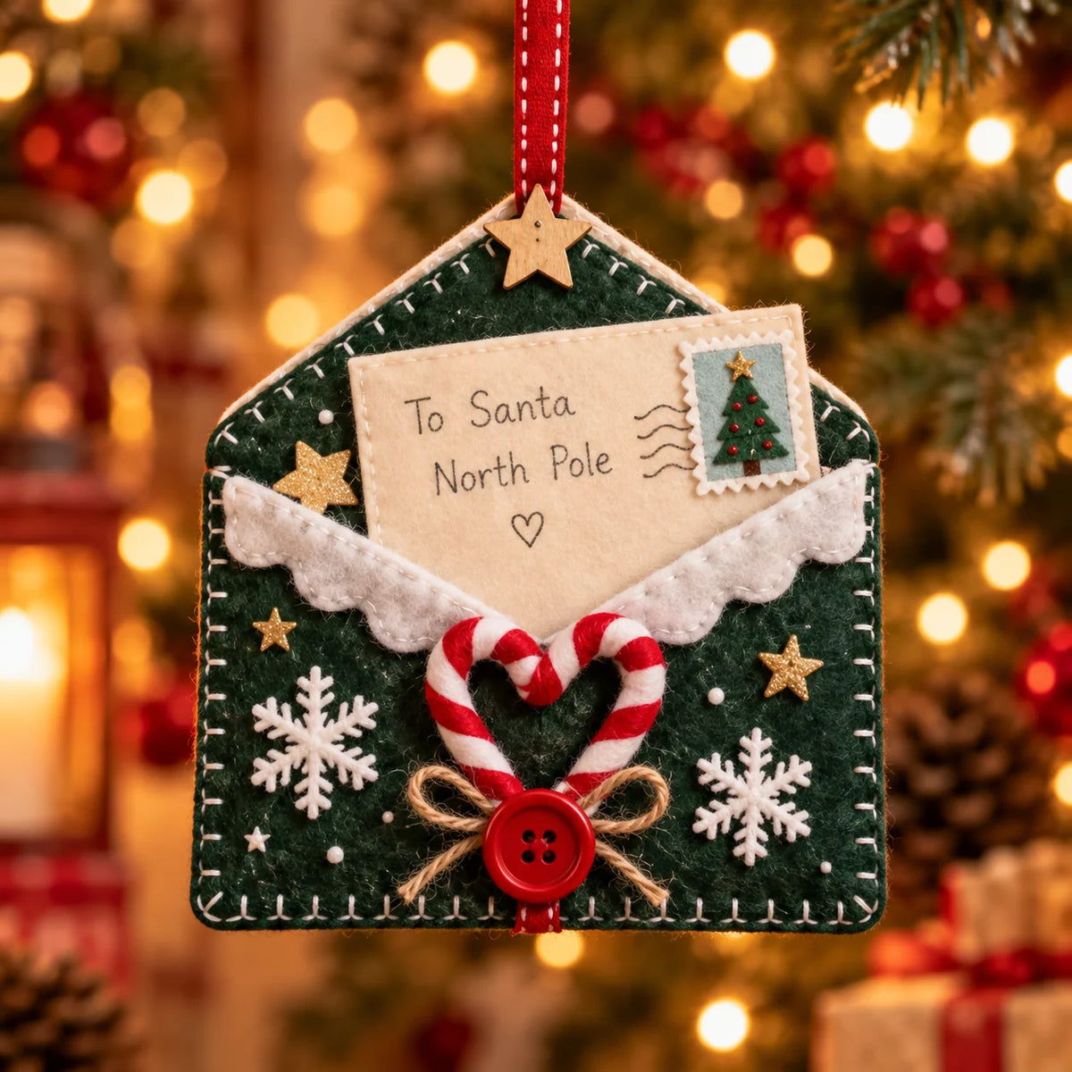 🎄Letters To Santa Christmas Envelope Ornaments – Festive Holiday Wish List Decorations💌