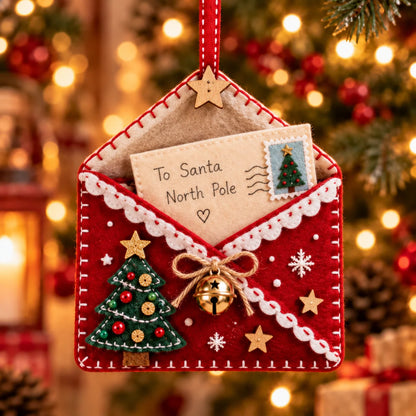 🎄Letters To Santa Christmas Envelope Ornaments – Festive Holiday Wish List Decorations💌