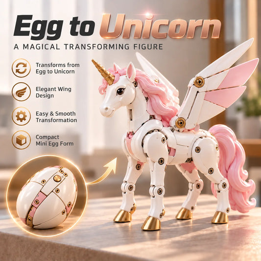 🦄 🥚2-in-1 Transforming Mechanical Unicorn Egg – Winged Fantasy Figure