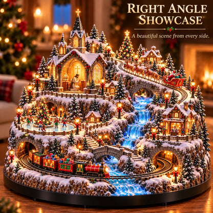✨🔥 LAST DAY 49% OFF 🔥 Lighted Animated Christmas Village with Train, Reindeer Sleigh & Waterfall