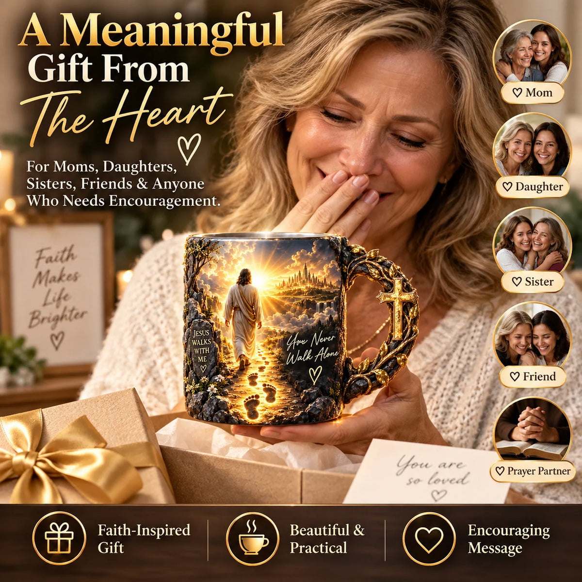 ☀️✝️Joy Comes in the Morning Heat-Reveal Ceramic Faith Mug🙏Inspirational Christian Coffee Cup