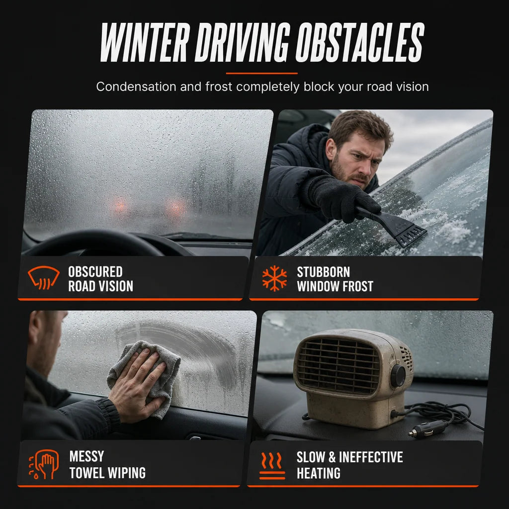 💥🚗 Rotatable 12v Car Defroster & Defogger Fan