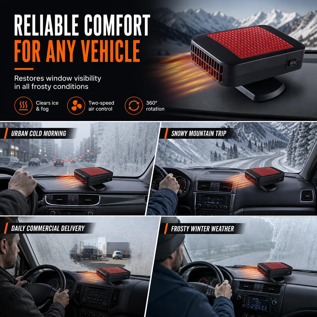 💥🚗 Rotatable 12v Car Defroster & Defogger Fan