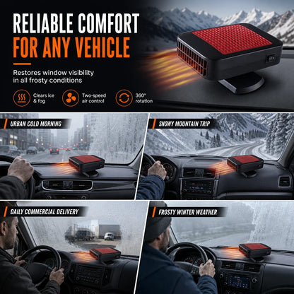 💥🚗 Rotatable 12v Car Defroster & Defogger Fan