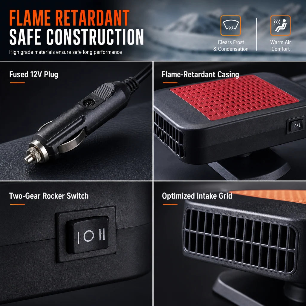 💥🚗 Rotatable 12v Car Defroster & Defogger Fan