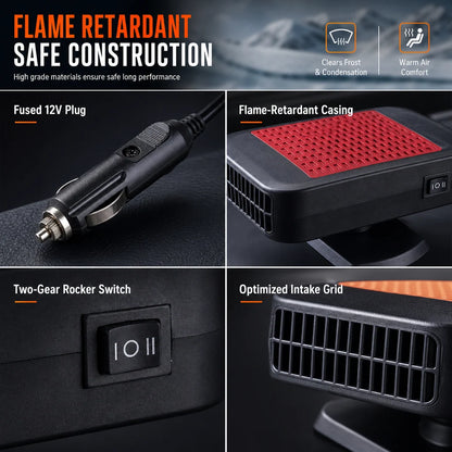 💥🚗 Rotatable 12v Car Defroster & Defogger Fan