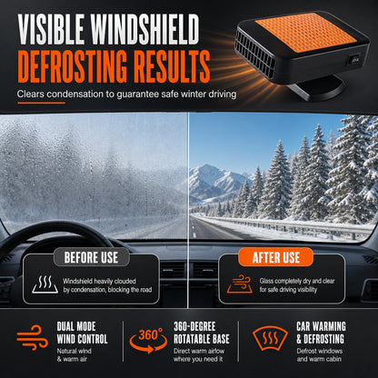 💥🚗 Rotatable 12v Car Defroster & Defogger Fan