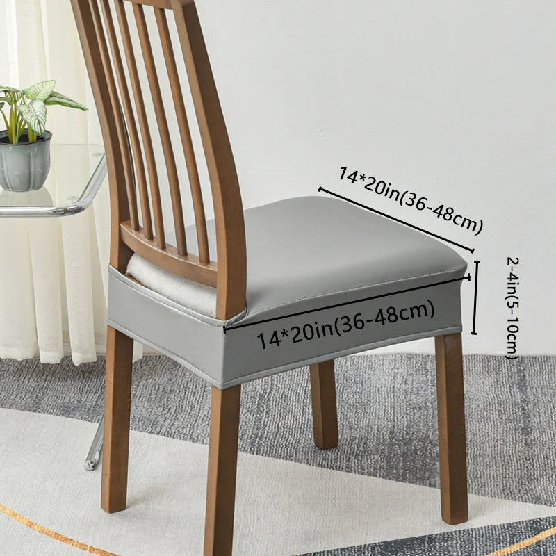 🪑 Waterproof Stretch PU Leather Dining Chair Seat Cover 💧
