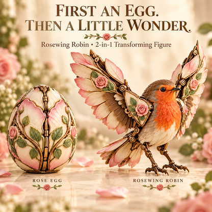 🐦 Rosewing Robin – 2-in-1 Rose Egg to Mechanical Bird Transforming Figure🌹