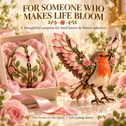 🐦 Rosewing Robin – 2-in-1 Rose Egg to Mechanical Bird Transforming Figure🌹