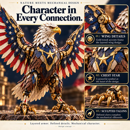🍀last Day 49% Off -🦅 American Eagle Transforming Egg – Stars & Stripes Mechanical Figure With Bold Wing Details