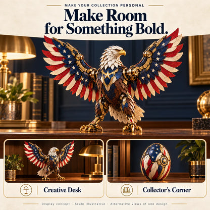 🍀last Day 49% Off -🦅 American Eagle Transforming Egg – Stars & Stripes Mechanical Figure With Bold Wing Details