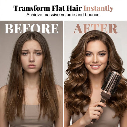 🏆 Last Day Special Price! 💇professional Volumizing Round Hair Brush – Vented Barrel, Ergonomic Grip, Salon Results ✨