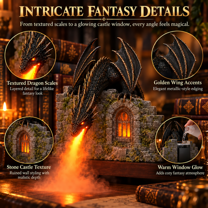 Dragon Humidifier with Flame Effect – A Touch of Fantasy Magic for Your Reading Nook