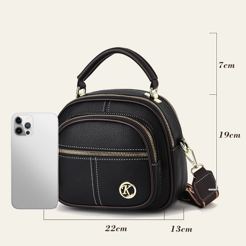 👜Classic Leather Crossbody Bag with Adjustable Strap & Multiple Pockets✨