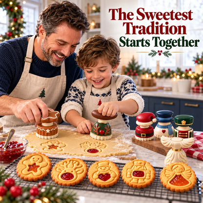 💕Christmas Jam Cookie Press – Festive Character Handles & Embossed Designs