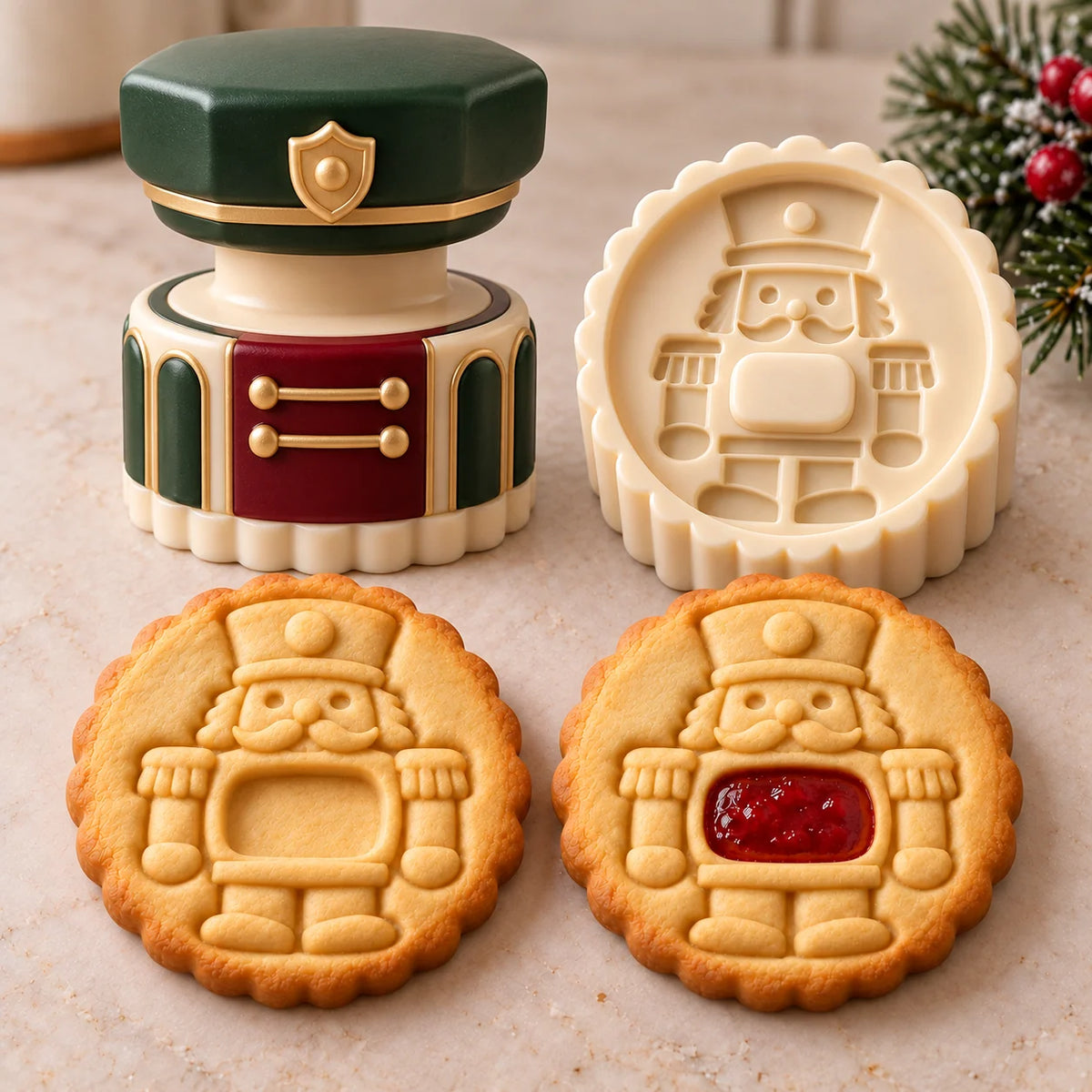 💕Christmas Jam Cookie Press – Festive Character Handles & Embossed Designs