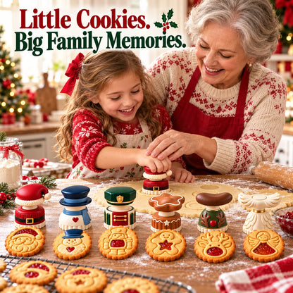 💕Christmas Jam Cookie Press – Festive Character Handles & Embossed Designs