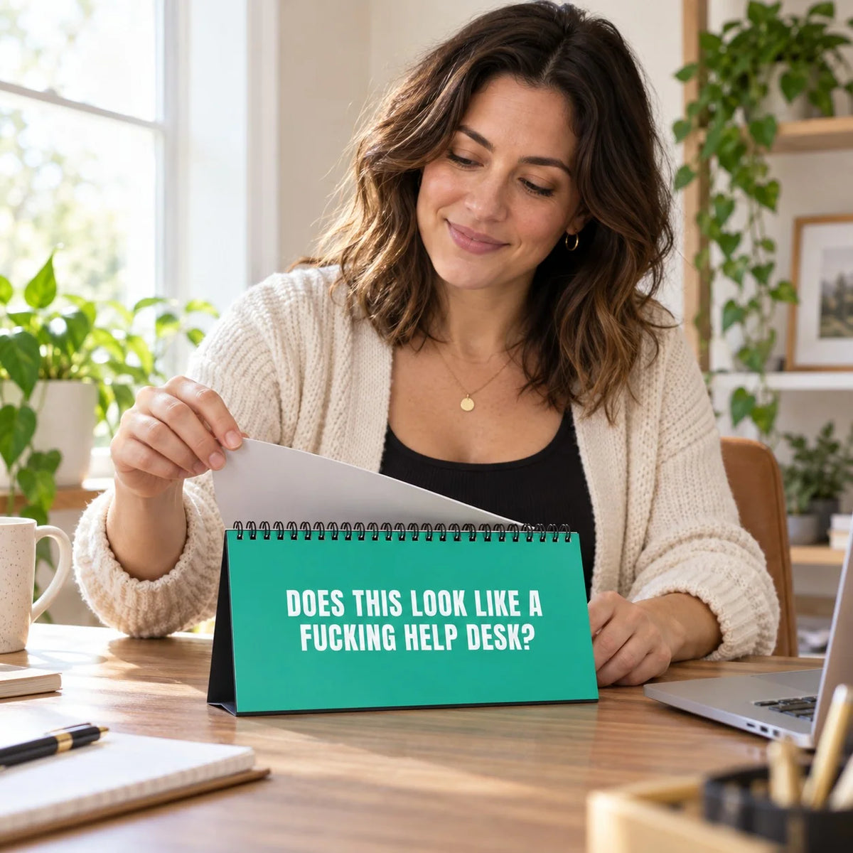 ✨NOT TODAY! Unfiltered Desk Status Flip Sign — 12 Messages