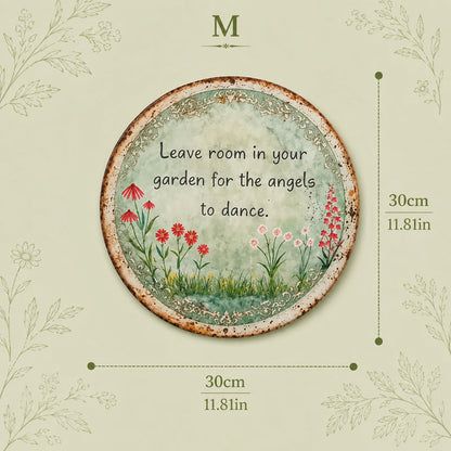 ✨ Angel Dance Round Metal Wall Sign
