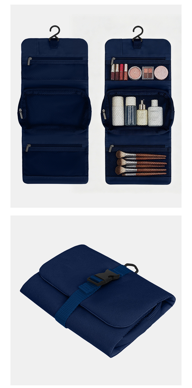 Multi-Layer Hanging Makeup Organizer - Travel Toiletry Bag