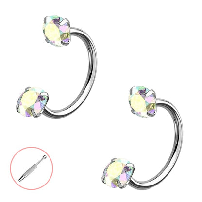 🔥Last Day 50% OFF - Horseshoe Gem Nose Ring – Internally Threaded & Comfortable